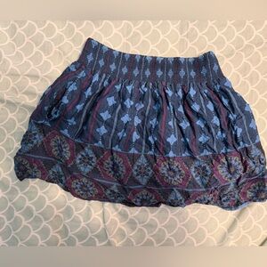 ❤️Adorable Cotton Smocked Floral Paisley vintage Y2K Mini Skirt with Pockets